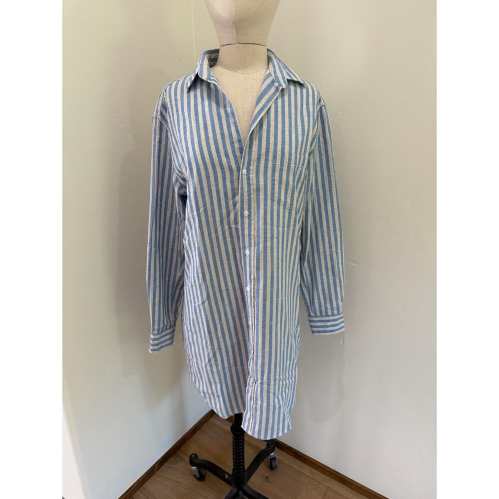 Frank & Eileen Blue and White Striped Midi Dress